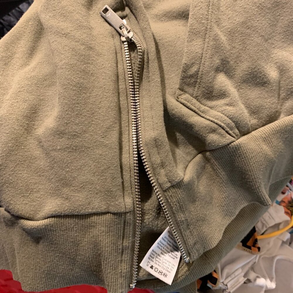 DKNY Olive green hoodie with zip side - Picture 9 of 11